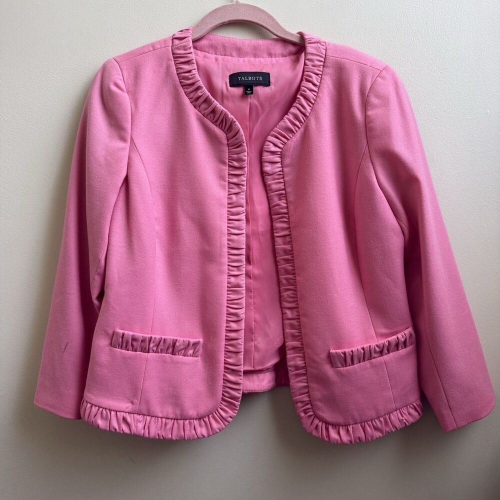 Talbots Wool Blend Pink Blazer Size 6